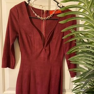 Akira maroon faux suade mini dress